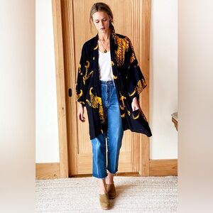 NWT Emerson Fry Fete Layering Top - Tigers Black and Gold Tiger Print size M/L
